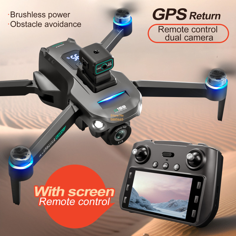 Drone Lidar - リモコン付きクワッドコプタードローン,障害物回避,LEDスクリーン,ブラシレス,GPS,追跡,デュアルカメラ8k,wifi 5g,fpv,2km